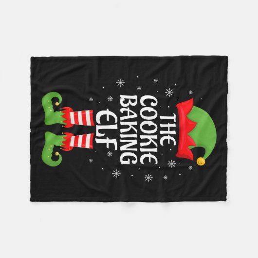 Cookie Baking Elf Xmas Familie Matching Elf Squad Fleecedecke (Vorderseite (Horizontal))