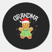 Cookie Baking Matching Family Gingerbret Oma Runder Aufkleber (Vorderseite)
