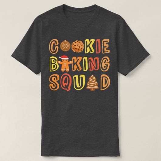 Cookie Baking Squad Gingerbread Man Cafeteria Bake T-Shirt (Design vorne)