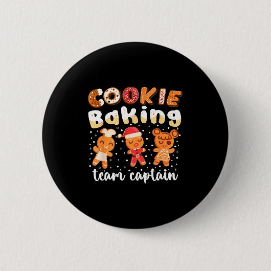 Cookie Baking Team Captain Christmas Gingerbread F Button (Vorderseite)