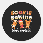 Cookie Baking Team Captain Christmas Gingerbread F Runder Aufkleber (Vorderseite)