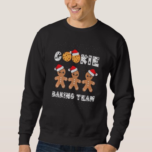 Cookie Baking Team Gingerbread Men with Xmas Hats Sweatshirt (Vorderseite)