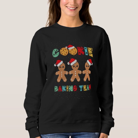 Cookie Baking Team Gingerbread Men With Xmas Hats  Sweatshirt (Vorderseite)