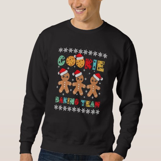 Cookie Baking Team Gingerbread Men With Xmas Hats Sweatshirt (Vorderseite)