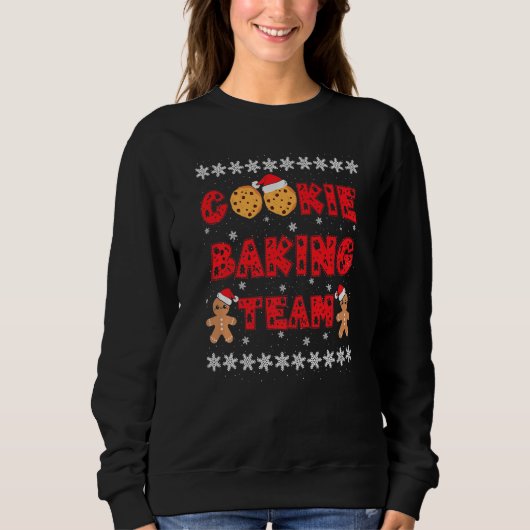 Cookie Baking Team Gingerbread Men With Xmas Hats Sweatshirt (Vorderseite)