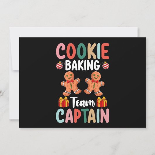 Cookie Baking Team Kapitän Familie Weihnachten Einladung (Vorderseite)