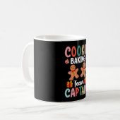 Cookie Baking Team Kapitän Familie Weihnachten Kaffeetasse (Vorderseite Links)