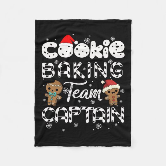 Cookie Baking Team Kapitän Gingerbrett Weihnachten Fleecedecke (Vorderseite)