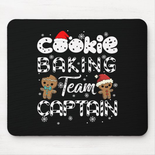 Cookie Baking Team Kapitän Gingerbrett Weihnachten Mousepad (Vorne)