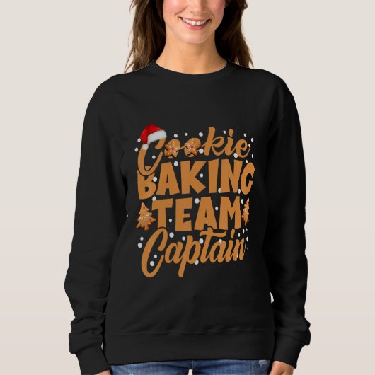 Cookie Baking Team Kapitän Gingerbrett Weihnachten Sweatshirt (Vorderseite)