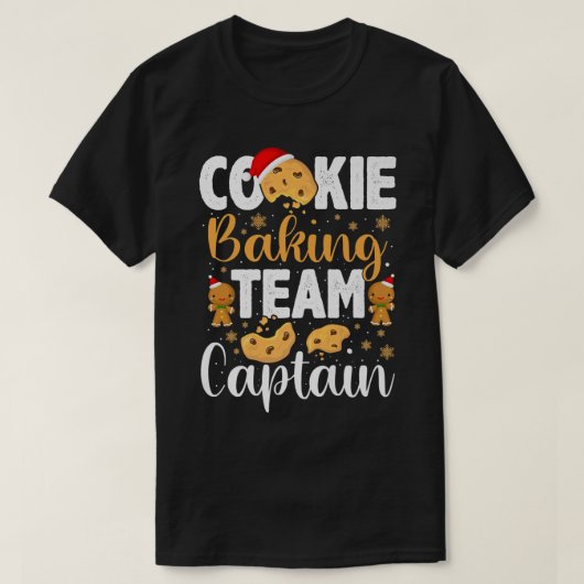 Cookie Baking Team Kapitän Gingerbrett Weihnachten T-Shirt (Design vorne)
