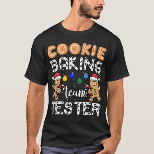Cookie Baking Team Tester Gingerbread Funny Christ T-Shirt (Vorderseite)
