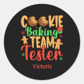 Cookie Baking Team Tester Name Holiday Toddler T S Runder Aufkleber (Vorderseite)