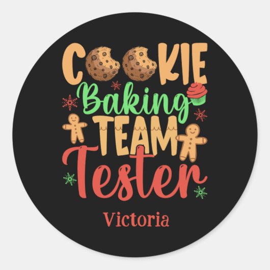 Cookie Baking Team Tester Name Holiday Toddler T S Runder Aufkleber (Vorderseite)