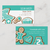 Cookie Baking Turquoise Visitenkarte (Vorne/Hinten)