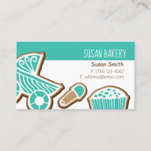 Cookie Baking Turquoise Visitenkarte