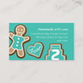 Cookie Baking Turquoise Visitenkarte (Rückseite)