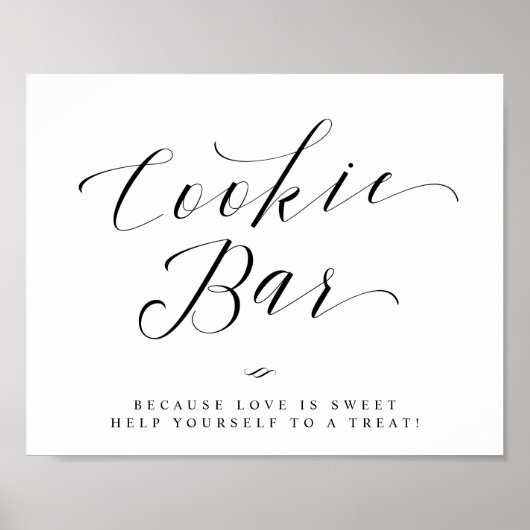 Cookie Bar Chic Brautparty- oder Hochzeitsschild Poster (Vorne)