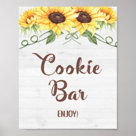 COOKIE BAR Sonnenblumendusche oder Party Unterschr Poster