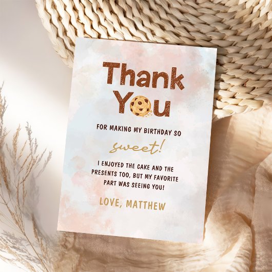 Cookie Boy Birthday Party Dankeskarte