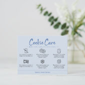 Cookie Care Instructions Dusty Blue Minimalist Dankeskarte (Stehend Vorderseite)