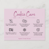Cookie Care Instructions Dusty Pink Minimalist Dankeskarte (Vorderseite)