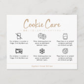 Cookie Care Instructions Kraft Minimalist Dankeskarte (Vorderseite)