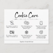 Cookie Care Instructions Minimalist Bakery Dankeskarte (Vorderseite)