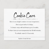 Cookie Care Instructions Minimalist Typography Dankeskarte (Vorderseite)