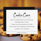Cookie Care Instructions Minimalist Typography Dankeskarte