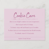 Cookie Care Instructions Pink Simple Typography Dankeskarte (Vorderseite)