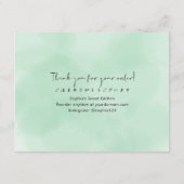 Cookie Care Instructions Simple Green Watercolor Dankeskarte (Rückseite)