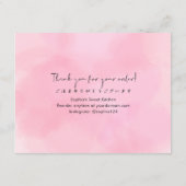 Cookie Care Instructions Simple Pink Watercolor Dankeskarte (Rückseite)