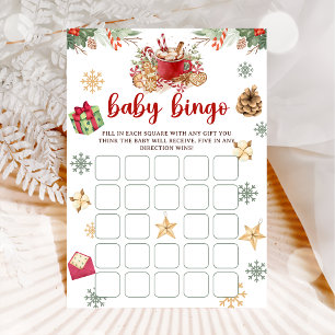 Cookie Cocoa Christmas Baby Bingo Baby Showspiel Einladung
