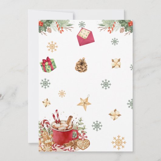 Cookie Cocoa Christmas Baby Bingo Baby Showspiel Einladung (Rückseite)