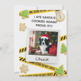 Cookie Crime Scene Funny Dog Christmas Card Dankeskarte