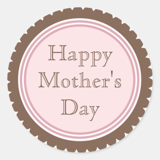 Cookie Cut Chocolate Pink Mother's Day Stickers (Vorderseite)
