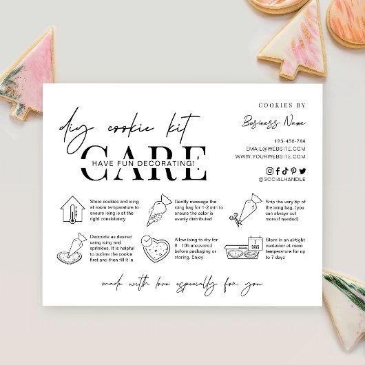 Cookie Decorating Pack Instructions Minimal Bakery Dankeskarte