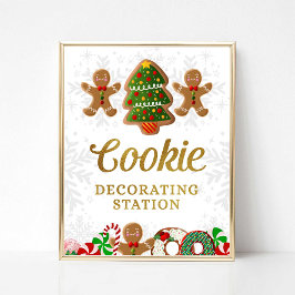 Cookie Decoration Station Weihnachtszeichen Party Poster