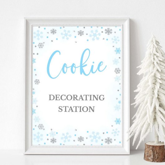 Cookie Decorations Station Signieren Winter Blue Z Poster