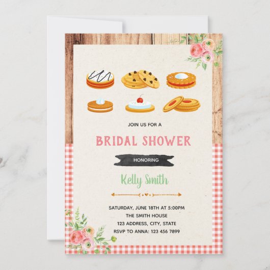 Cookie Dekoration Brautdusche Einladung (Vorderseite)