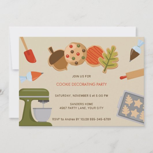 COOKIE DEKORATION PARTY EINLADUNG (Vorderseite)