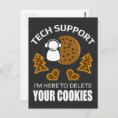 Cookie des technischen Supports Löschen Sie Comput Postkarte (Vorne/Hinten)