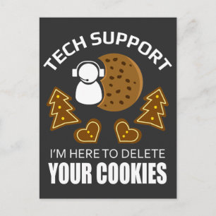 Cookie des technischen Supports Löschen Sie Comput Postkarte