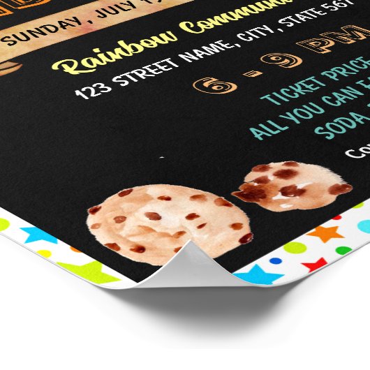 Cookie Dough Fundraiser-Ereignisvorlage Poster (Ecke)