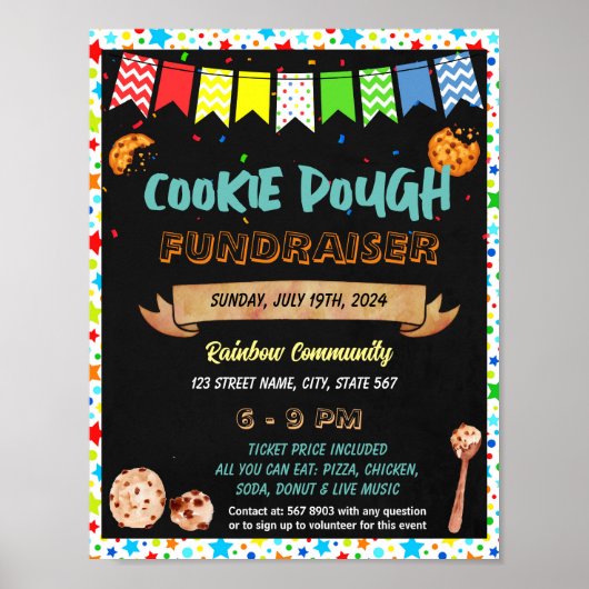 Cookie Dough Fundraiser-Ereignisvorlage Poster (Vorne)