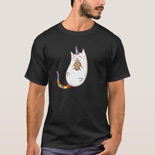 Cookie-Einhorn-Katze T-Shirt (Vorderseite)