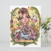 Cookie Elves Weihnachtsfamilie Backen Joy Art Card (Stehend Vorderseite)