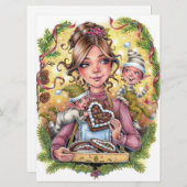 Cookie Elves Weihnachtsfamilie Backen Joy Art Card (Vorne/Hinten)