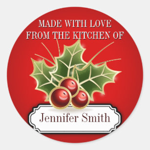 Cookie Exchange Backgeschenketikett mit Holly Berr Runder Aufkleber
